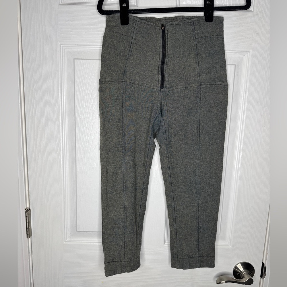 PRAIRIE UNDERGROUND Gray Zipper Front Pull On Cropped Pants Size Small